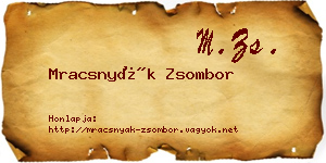Mracsnyák Zsombor névjegykártya
